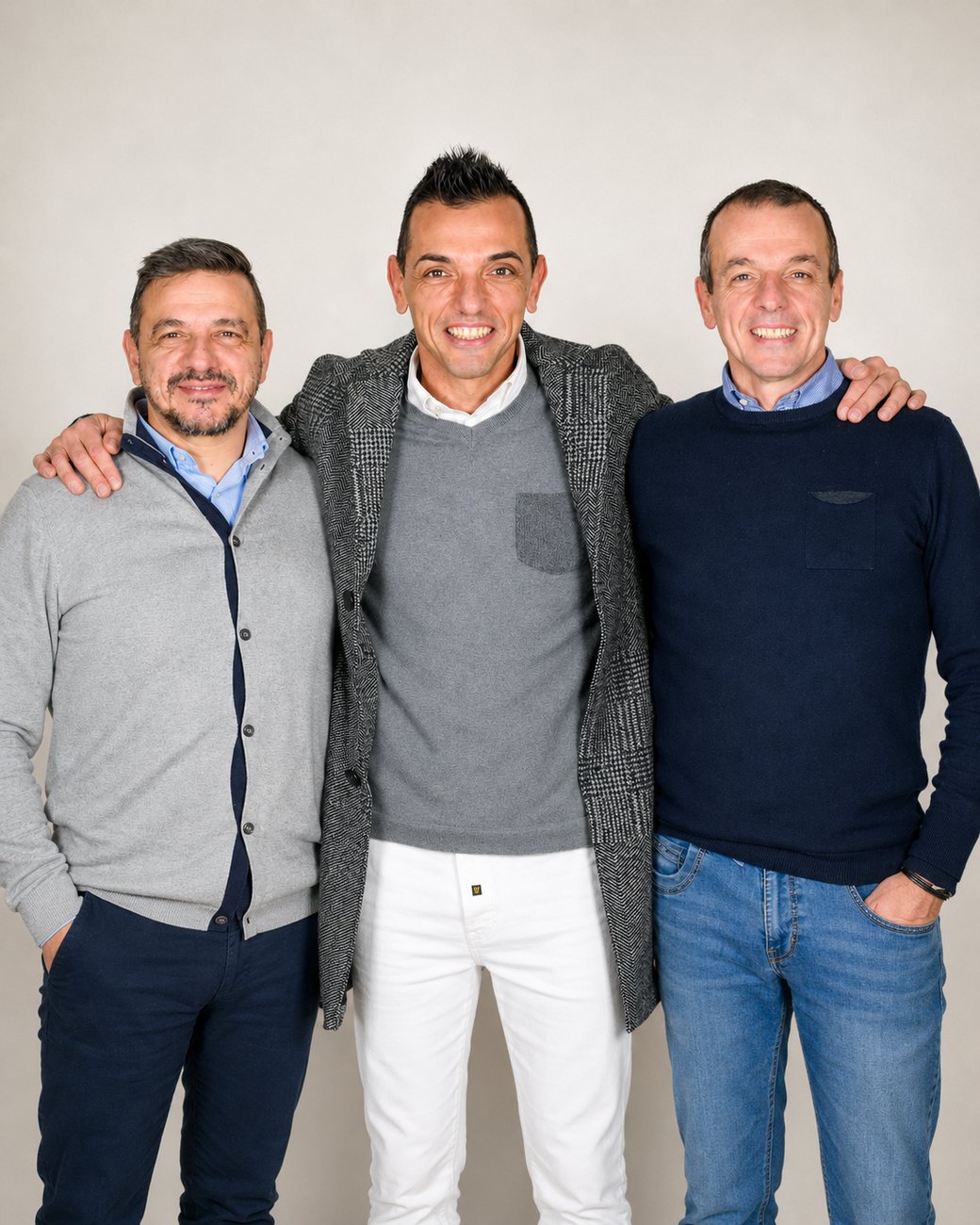 I tre fratelli Boschi, titolari delle Lavanderie F1 System